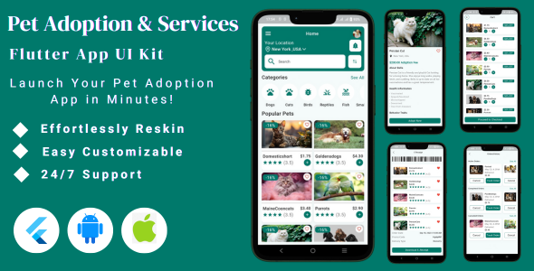 PetPal – Pet Adoption & Corporations and merchandise App | Flutter Cell Template for Android & iOS