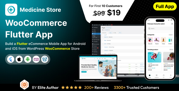 Treatment App retailer – E-commerce Retailer app in Flutter 3.x (Android, iOS) with WooCommerce Stout App