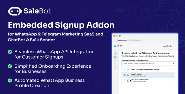 SaleBot WhatsApp Embedded Signup Addon for SaleBot