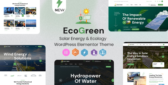 Ecogreen – Characterize voltaic Vitality & Ecology WordPress Elementor Theme