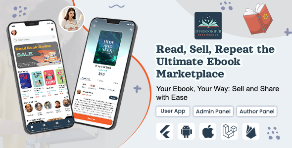 DT-EBookHub: Multivendor Book Selling Platform – Flutter App for Android & iOS | Admin & Creator Pan