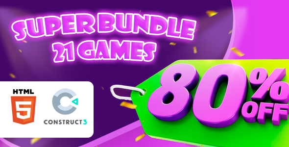 Giant bundle 21 Video video games HTML5 + C3