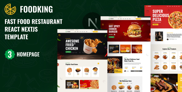 Foodking – Snappily Meals Restaurant React NextJS Template