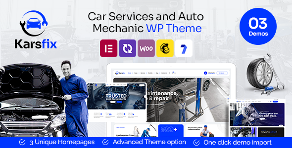 Karsfix – Automotive Supplier & Auto Mechanic WordPress Theme