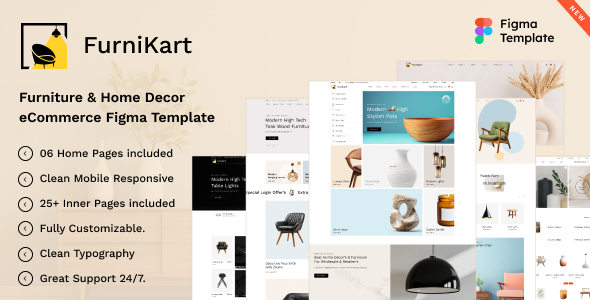 FurniKart – Furnishings & Dwelling Decor eCommerce Figma Template