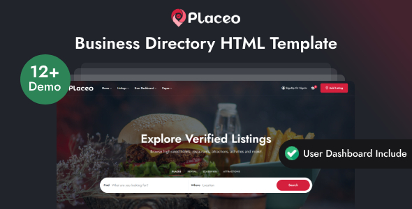 Placeo – Trade Itemizing & Categorized HTML Template