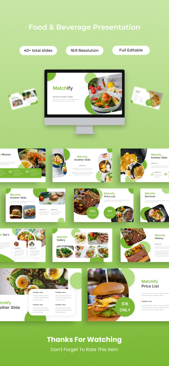 Matchify – F&B Dapper Keynote Presentation Template