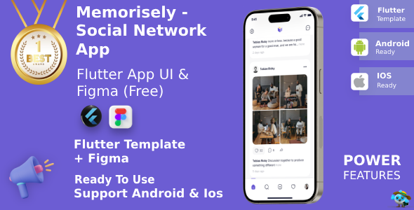 Social Network App ANDROID + IOS + FIGMA | UI Equipment | Flutter | Existence Time Update | Memorisely