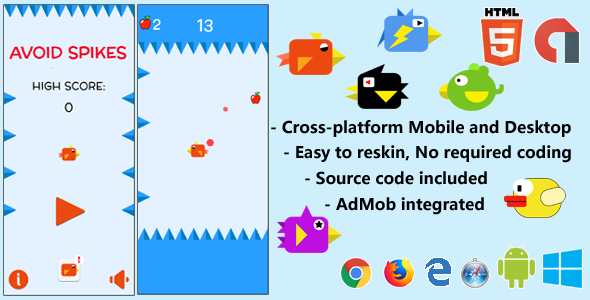 Wait on some distance from Spikes – HTML5 Recreation
