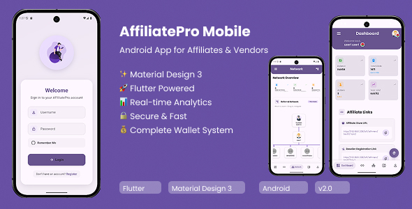 AffiliatePro Cell – Flutter Affiliate App (Android/iOS Source Code)