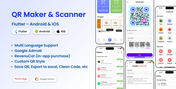 Scanovo – Custom QR Maker & Scanner Flutter App