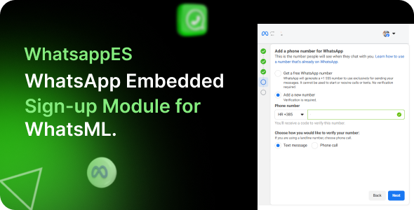 WhatsappES – WhatsApp Embedded Signal-up & Signal-in Module For WhatsML