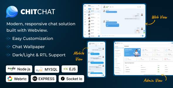 Chitchat – Customary Node.js Chat App | Audio and Video Name | Realtime Messaging