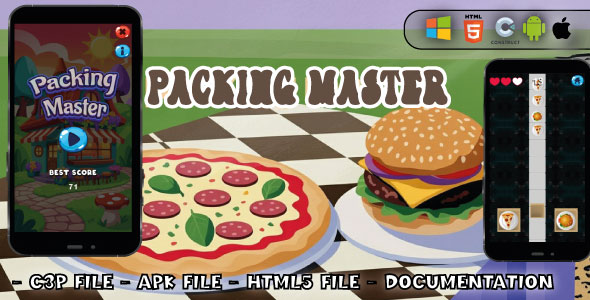 Packing Grasp – Casual Arcade Recreation – HTML5, Manufacture 3