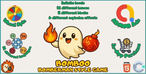Bomboo – Bomberman Vogue Recreation (in-App, Casual, Hyper-Casual, Html5, Create 3)