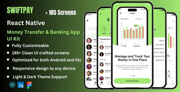 SwiftPay – Banking & Money Transfer React Native CLI App Ui Package