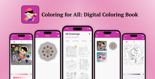 Coloring for All: Digital Coloring Guide | Swift | Native iOS | Most modern Code for Admob Monetization