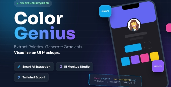 Colour Genius – Perfect Image to Palette Generator, Gradients & UI Mockup Instrument
