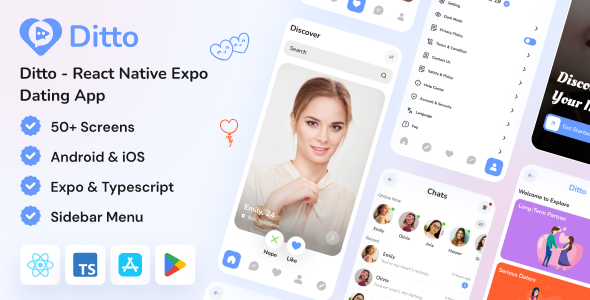 Ditto – React Native Expo Relationship Mobile App Template
