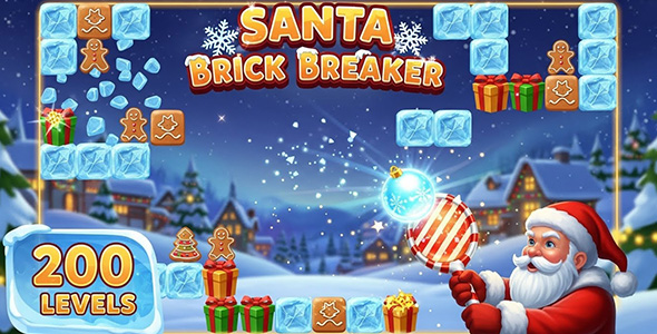 Santa Brick Breaker – HTML5 Recreation – Kind 3