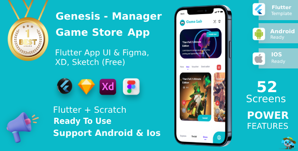 Sport Store App ANDROID + IOS + FIGMA + XD + Sketch | UI Equipment | Flutter | Genesis