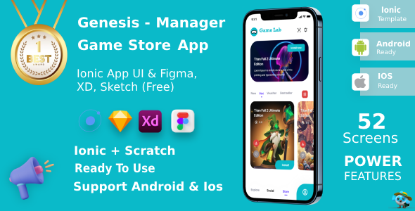 Recreation Retailer App ANDROID + IOS + FIGMA + XD + Sketch | UI Equipment | Ionic | Genesis