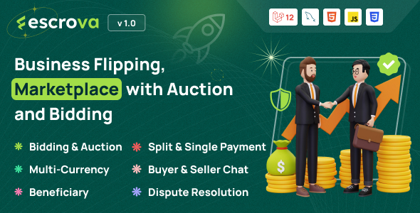 Escrova – Honest Have faith Withhold Market for Enterprise Flipping, Public sale and Bidding Platform