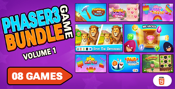 Phaser 3 Game bundle Quantity 1 [Phaser 3, HTML5 ]