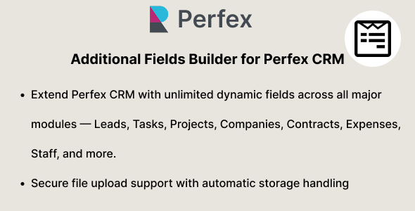 Additional Fields Builder for Perfex CRM
