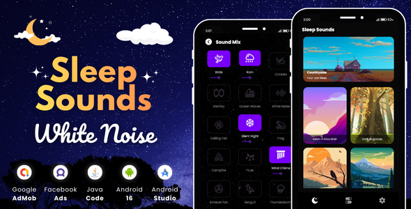 White Noise Sleep Sounds with AdMob Facebook Classified ads Android