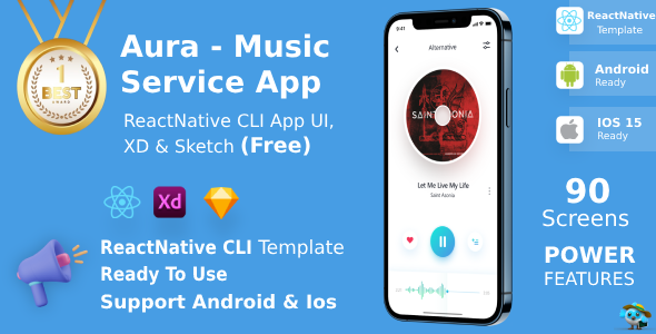 Music Service App | UI Package | ReactNative CLI | XD, Sketch FREE | Lifestyles Time Update | Air of mystery