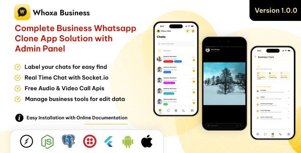 WhoXa Commercial Chat – WhatsApp Clone App for Commercial, Android & iOS (Flutter Chat App)