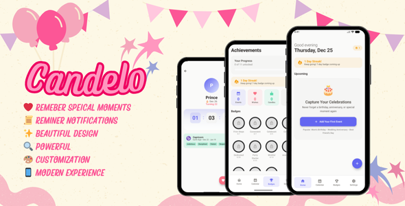 Candlero – Birthday and Anniversary Reminder App with Gamification