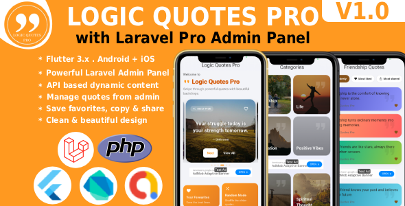 Common sense Quotes Expert – Flutter Quotes App with Admin Panel V1.0
