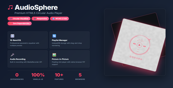 AudioSphere – Circular HTML5 Audio Player