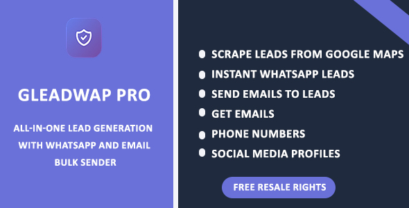 GleadWap All-in-one lead skills with WhatsApp and email bulk sender