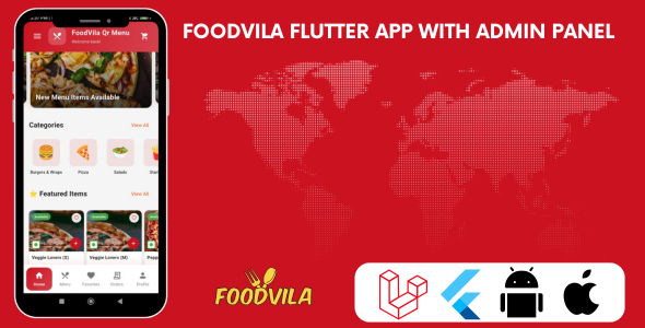 FoodVila Qr Menu Web page And Flutter App With Admin Panel