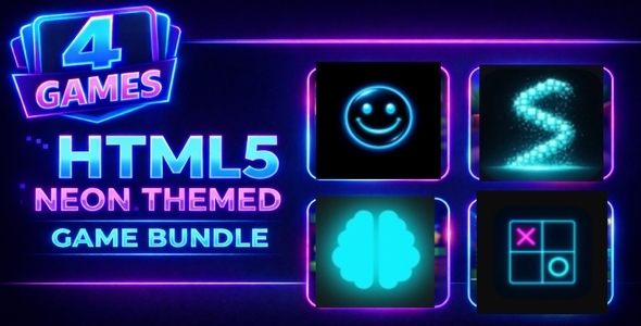 HTML5 GAME BUNDLE – Neon Themed game pack