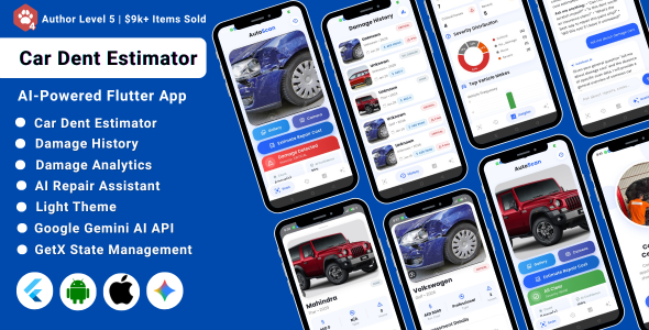 AI Automobile Scratch & Dent Estimator Flutter App | Injury Detection & Repair Worth