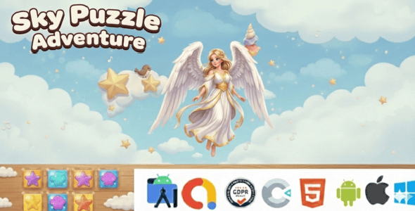 Sky Puzzle Adventure (HTML5 Game + Construct 3)