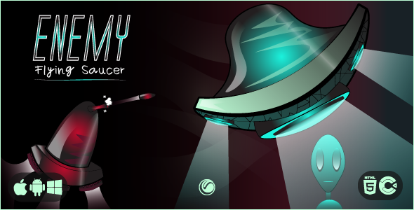 Enemy Flying Saucer – HTML5 Game Template