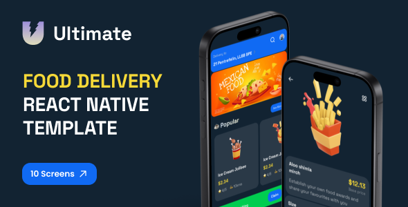 Food Supply UI Pack – Darkish Mode Screens for React Native (CLI + Expo)