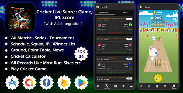 Are living Cricket Get : Game | IPL Get | Cricket Calculator | Squad | All Document Android App With AD