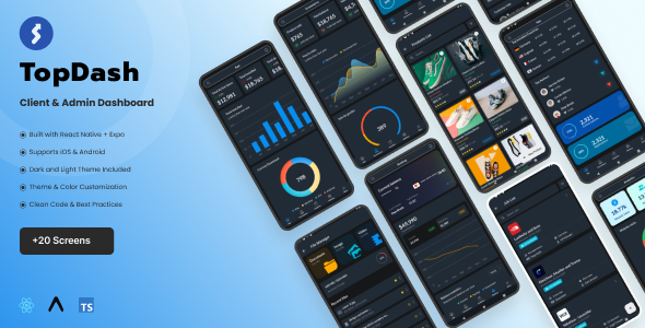 TopDash – React Native Admin & Consumer Dashboard App