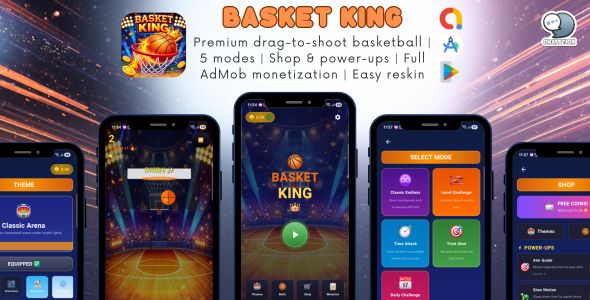 Basket King Shooting — Basketball Sport | 5 modes | Store & vitality-ups | AdMob | Easy reskin