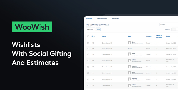 WooWish – WooCommerce Wishlist, Gifting and Estimates