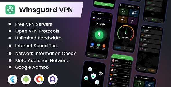 Winsguard VPN – Flutter Android VPN App Offer Code with Admob.