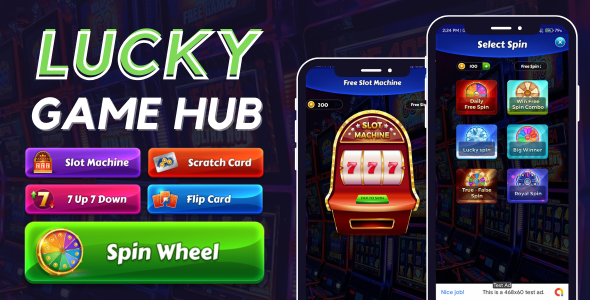 Lucky Video games Hub with AdMob Fb Adverts Android