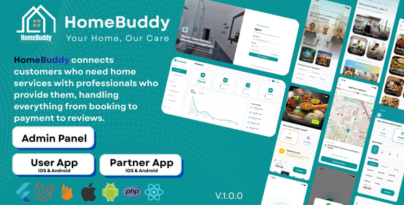 HomeBuddy – Whole On-Seek files from Home Provider Reserving Platform | Laravel + Flutter