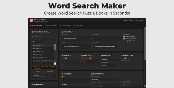 Observe Search Maker – Salvage Puzzle Books for Amazon KDP